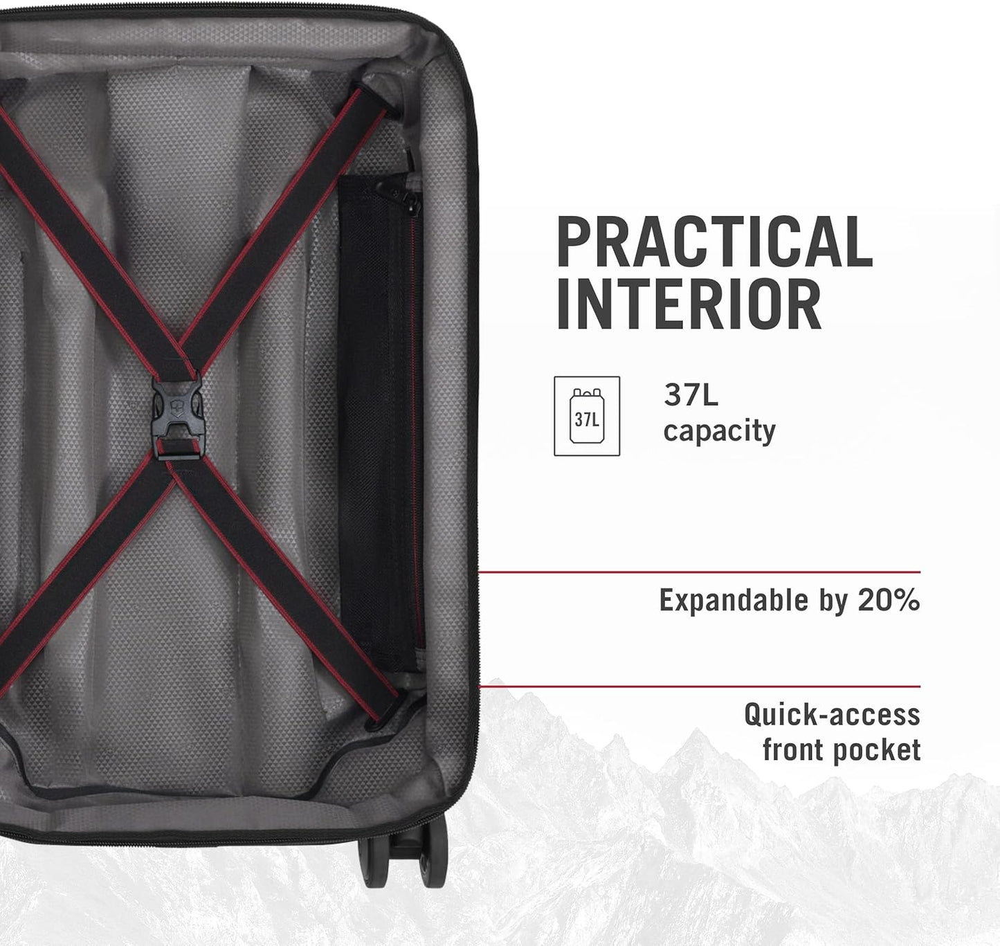 Victorinox Spectra 3.0 Frequent Flyer Carry-On - Modern Hardside Carry-On Luggage - Rolling Suitcase with Spinner Wheels - Holds Travel Accessories - 37 Liters, Black