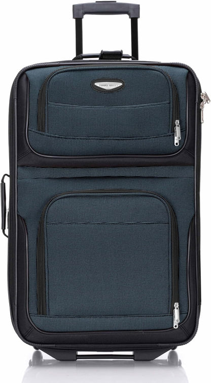 Travel Select Amsterdam 25-Inch Softside Expandable Rolling Upright Luggage, Lightweight 2-Wheel Suitcase with Push-Button Handle, Navy