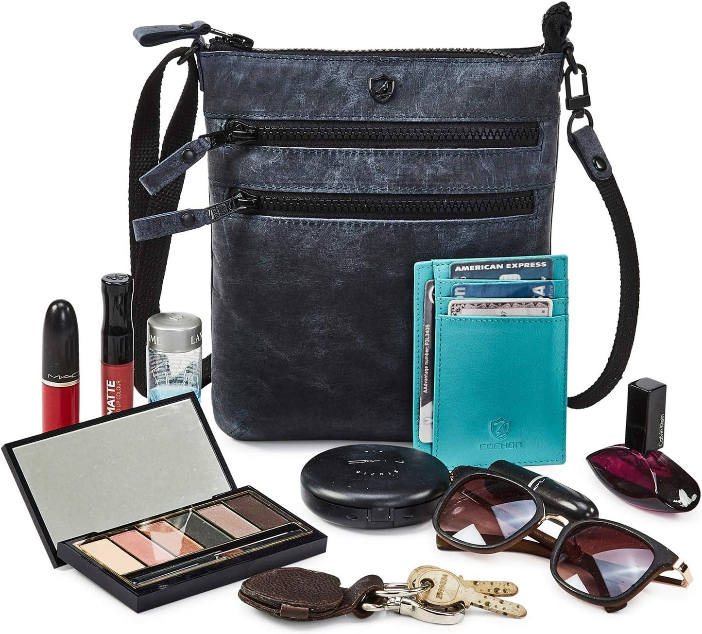 Crossbody Sling Bag for Women Small Real Leather Purse Vintage Travel Crossover Shoulder Bag Handmade