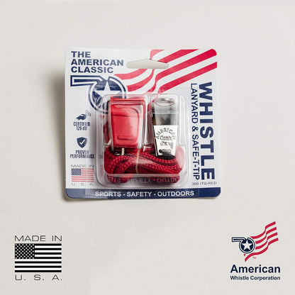 American Whistle Corporation American Classic Whistle - 126 db Solid Brass Whistle with Paracord Lanyards and Safe-T-Tip - Made in America