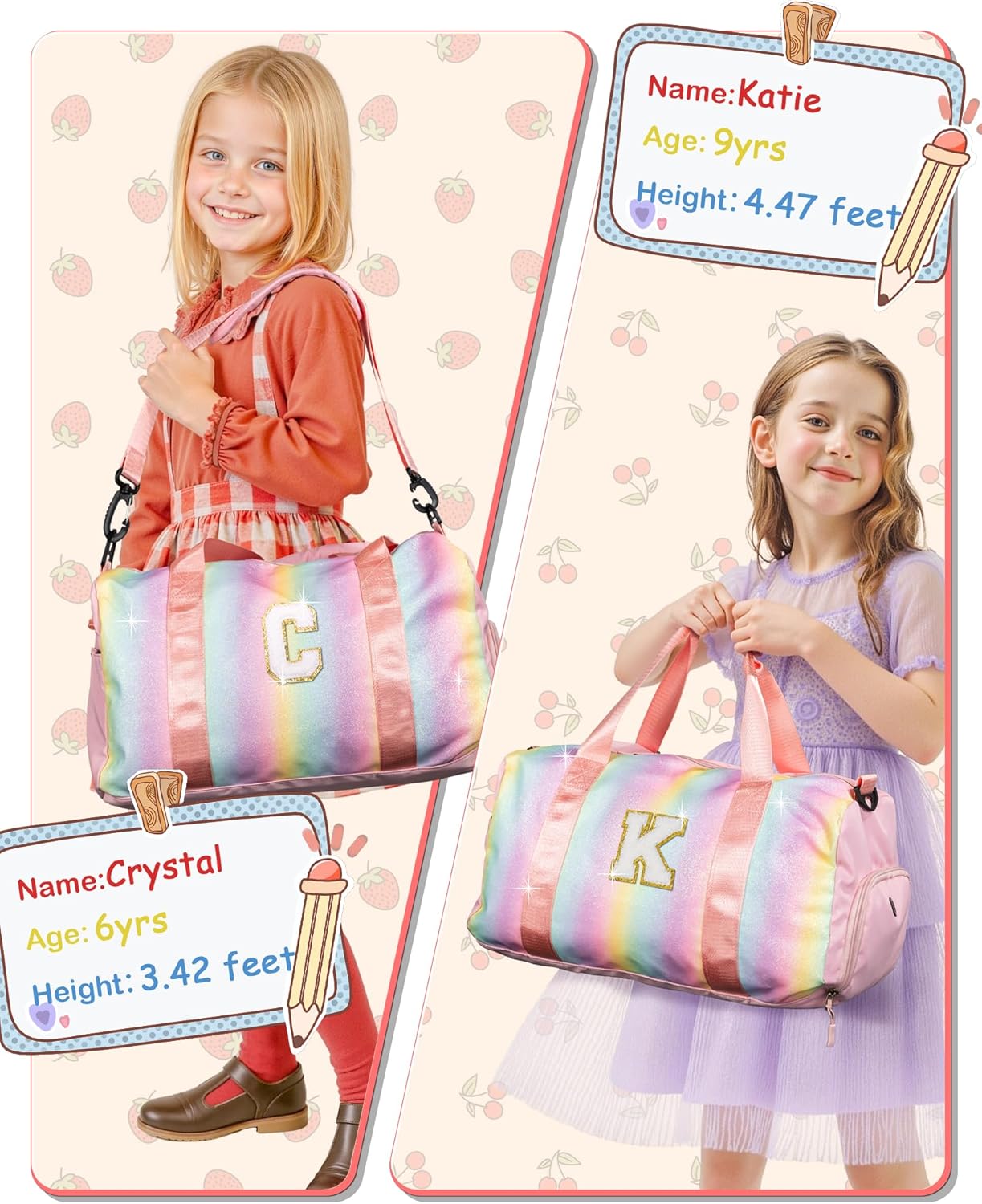 Valentines Day Gift for Girls-Girl Gym Bag with Shoe Compartment, Kid Personalized Weekender Overnight Bags, Initial Travel Tote with Makeup Pouch, Easter Gifts for Teen Daughter (Letter Q)