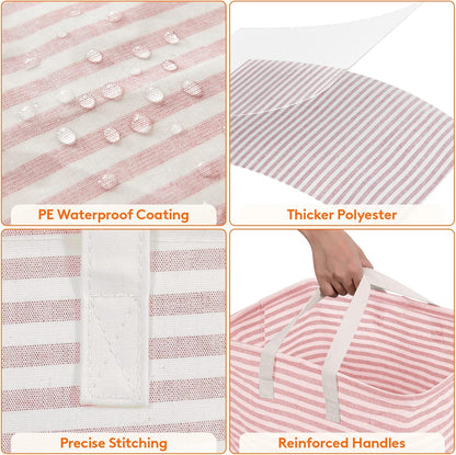 Lifewit Laundry Hamper Large Collapsible Laundry Basket, Freestanding Waterproof Clothes Hamper Storage with Easy Carry Handles for Clothes in Bedroom Bathroom College Dorm for Adults, Pink, 80L