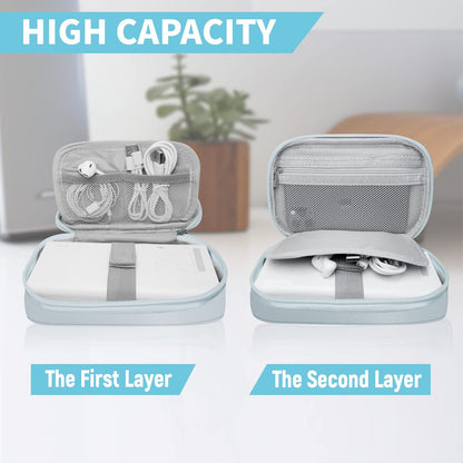 Electronics Travel Organizer,Portable Waterproof Electronic Travel Storage Bag for Small Charging Cord Storage,Charger,Small Electronics,SD Card etc,for Travel,Business -Grey