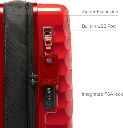 TUMI - 19 Degree International Expandable 4 Wheeled Carry-On - Hard Shell Suitcase - 21.8" X 14.0" X 9.0" - Red