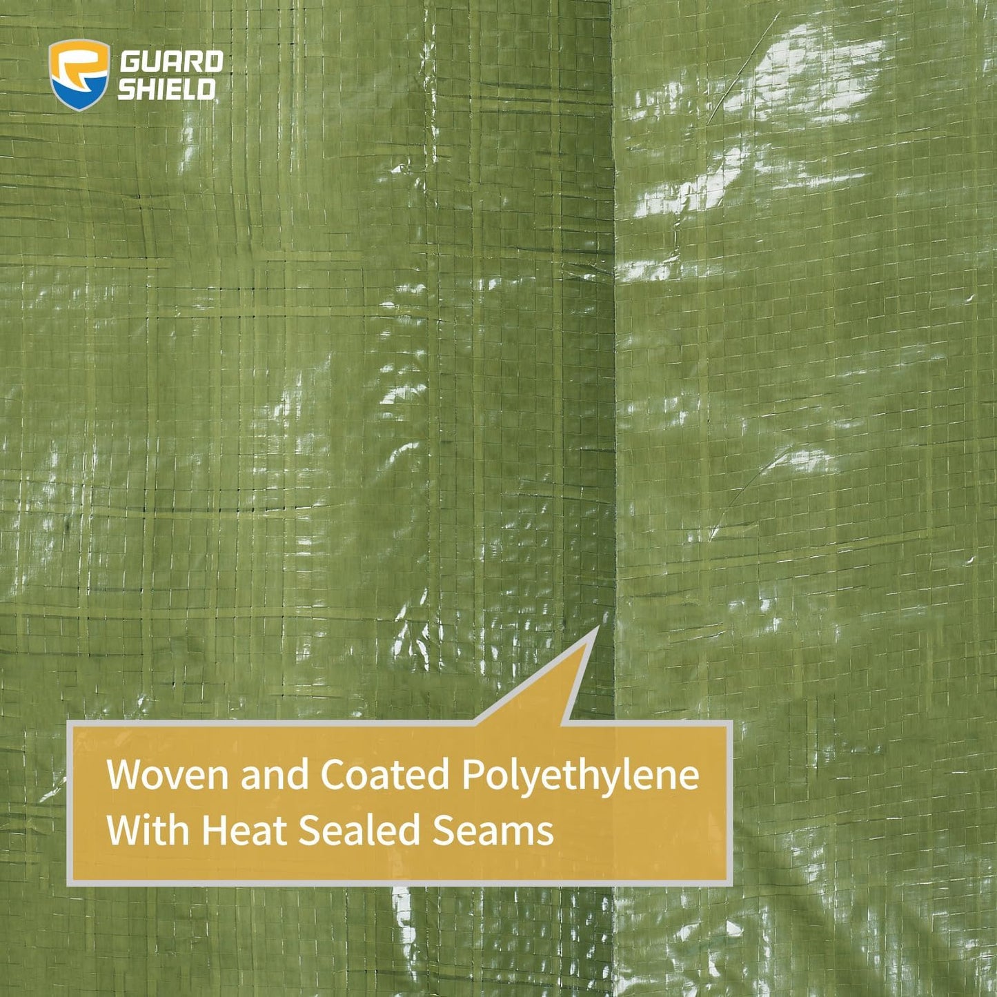 GUARD SHIELD Tarp Green 15x15 Feet Multi Purpose Waterproof Poly Tarp Cover 5mil