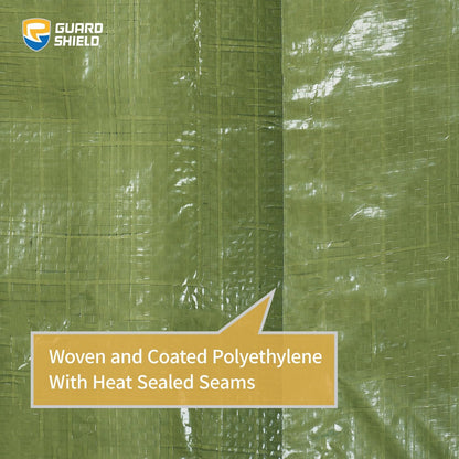 GUARD SHIELD Tarp Green 10x12 Feet Multi Purpose Waterproof Poly Tarp Cover 5mil