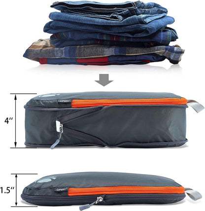 Cipway Compression Packing Cubes Set, Ultralight Expandable Travel Packing Organizers for Carry on Luggage (Grey 6pcs)