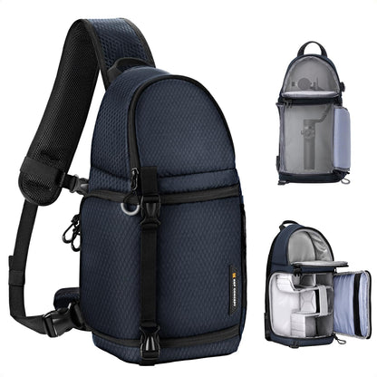 K&F Concept Camera Sling Bag Crossbody Bag Camera Shoulder Backpack DSLR/SLR/Mirrorless Photography Bags Compatible with Canon/Nikon/Sony/Fuji/Gopro/DJI