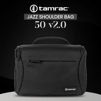 Tamrac Jazz 50 v2.0 Camera Bag for Photographers, Camera Case for Photography Accessories, Shoulder Bag for DSLR and Mirrorless Cameras, Crossbody Camera Bag, Travel Camera Carrying Case – Black