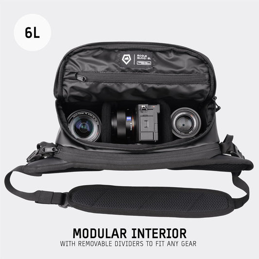 WANDRD ROGUE V1 6L Sling: Compact Camera Sling and Crossbody Bag with Fast Access, 3-Way Carry– Lightweight Everyday Bag Great for Travel, Photography, and Daily Use (Black)