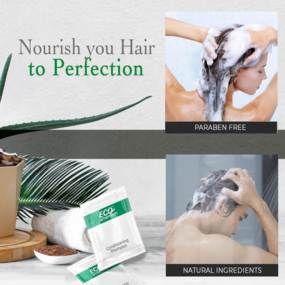 ECO Sachet Individually Wrapped Toiletries, Travel Size Bulk Shampoo and Conditioner 2in1 10ml (100 pk) Mini Hotel Toiletries Conditioning Shampoo 2in1 | Travel size Toiletries