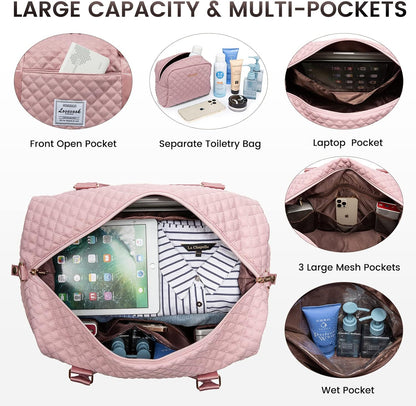 LOVEVOOK Travel Duffle Bag,Weekender Bags for Women with Shoe Compartment，Carry on Overnight Bag with Toiletry Bag,Gym Duffel Bag with Wet Pocket, Hospital Bags for Labor and Delivery