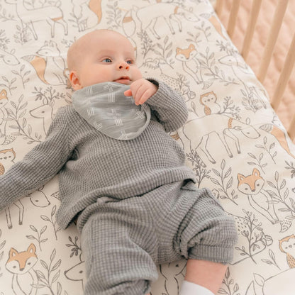 Crane Baby 100% Cotton Sateen Fitted Baby Sheets, Breathable, Fits 28X52 Standard Mattress, Gender Neutral Bedding, Woodland Animal Crib Sheet