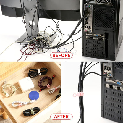 [20Park]UMUST Silicone Cable Ties, Reusable Cable Management Organizer,Cable Straps,Cord Ties,Multipurpose Elastic Cord Organizer for Bundling and Fastening Cable Cords Wires(white)