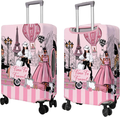 Travel Luggage Cover Suitcase Protector Fits 18-32 Inch Wheel Covers PatternedTravel Related Items Flower Luggage Protector Elastic L