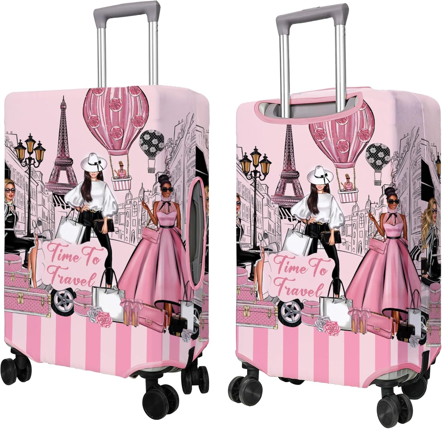 Travel Luggage Cover Suitcase Protector Fits 18-32 Inch Wheel Covers PatternedTravel Related Items Flower Luggage Protector Elastic M