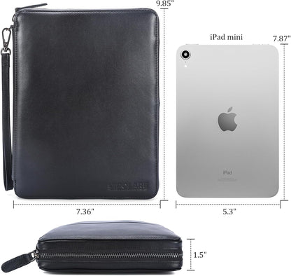 Polare Full Grain Leather Travel Cable Organizer Case Electronics Accessories Carry Bag with YKK Zippers Tech Storage Bag for Cables, Power Bank, USB, SD Card, Travel Essentials
