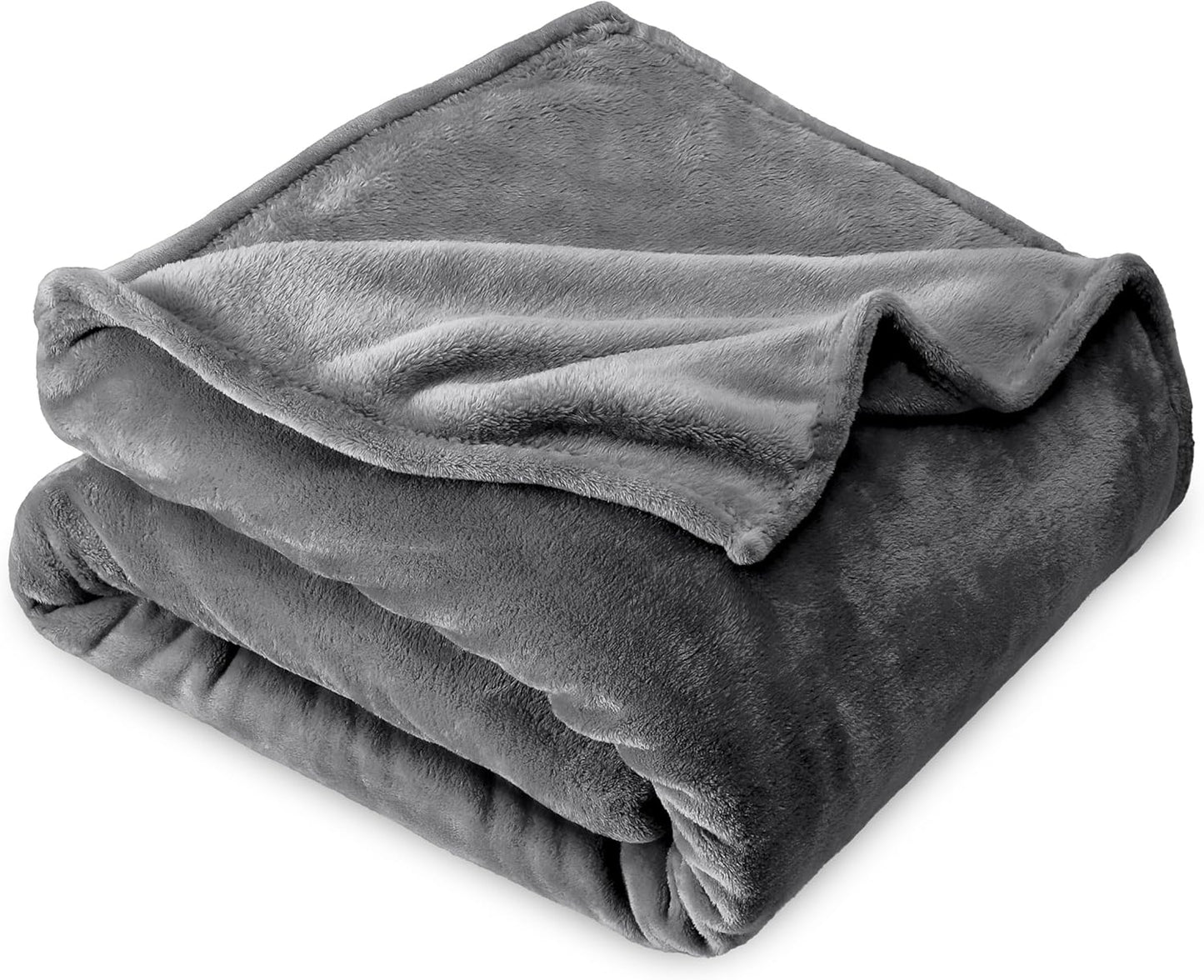 Bare Home Fleece Blanket - King Size - Ultra-Soft Lightweight for Bed, Sofa, and Couch - Luxury Microplush - Cozy Warm Blanket (King, Grey)