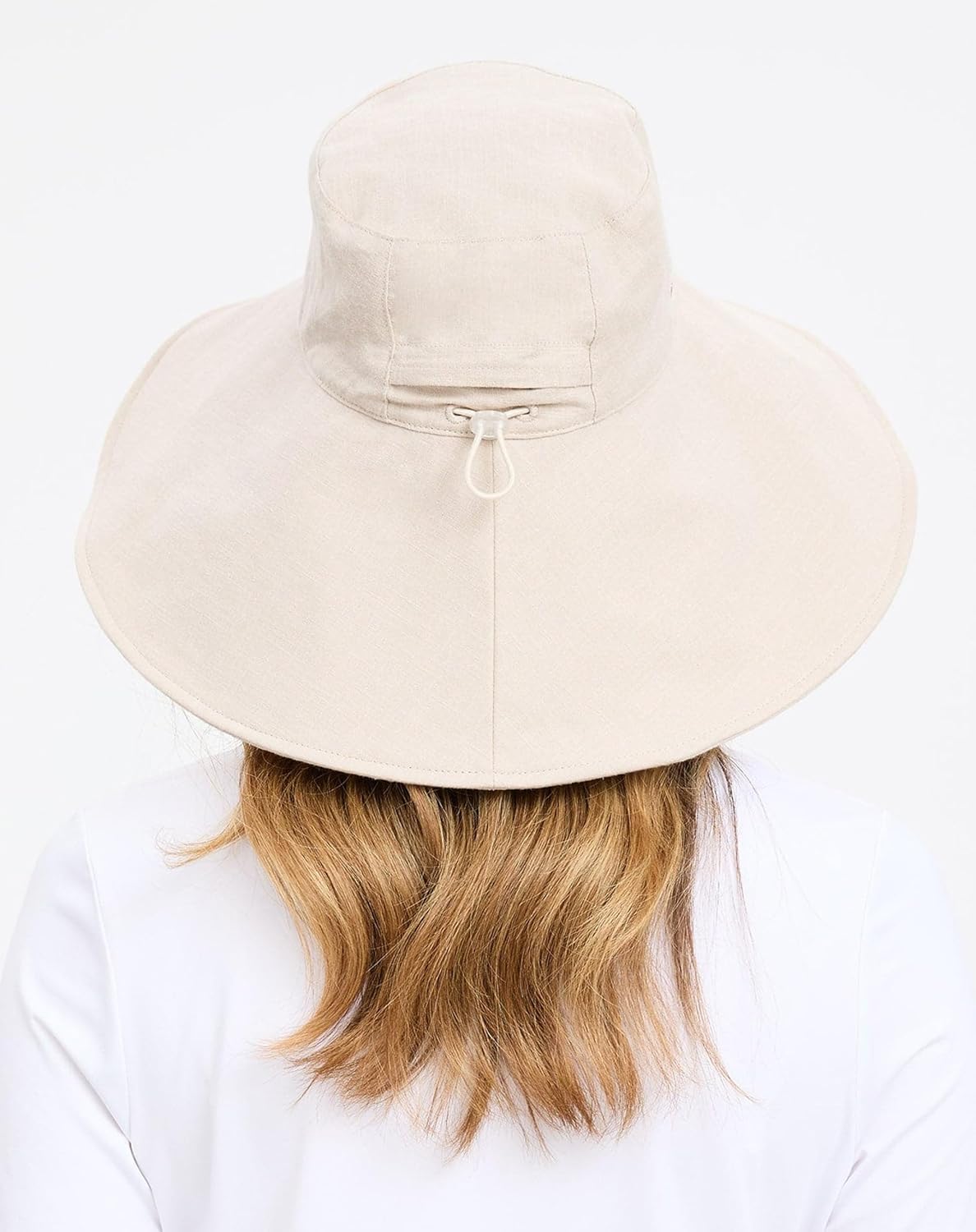 Solbari Women’s Ultra-Wide Cotton Linen Sun Hat UPF 50+, Packable, Adjustable with Ponytail Hole for Travel, Beach & Outdoors