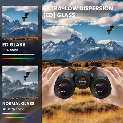 Premium ED Binoculars 10x42 for Adults - High Power HD Waterproof Binoculars for Bird Watching, Hunting & Travel