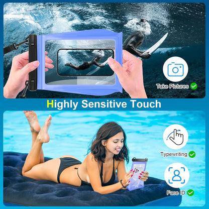 Large Waterproof Phone Pouch Floating, Waterproof Phone Case for iPhone 14 15 Pro Max 13 Plus 12 11 Samsung S23 Ultra S22 up to 8.5'', IPX8 Water Proof Phone Dry Bag for Swimming Kayaking Vacation