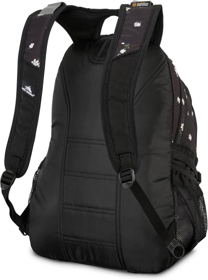 High Sierra Loop-Backpack, School, Travel, or Work Bookbag with tablet-sleeve, Floral/Black, One Size