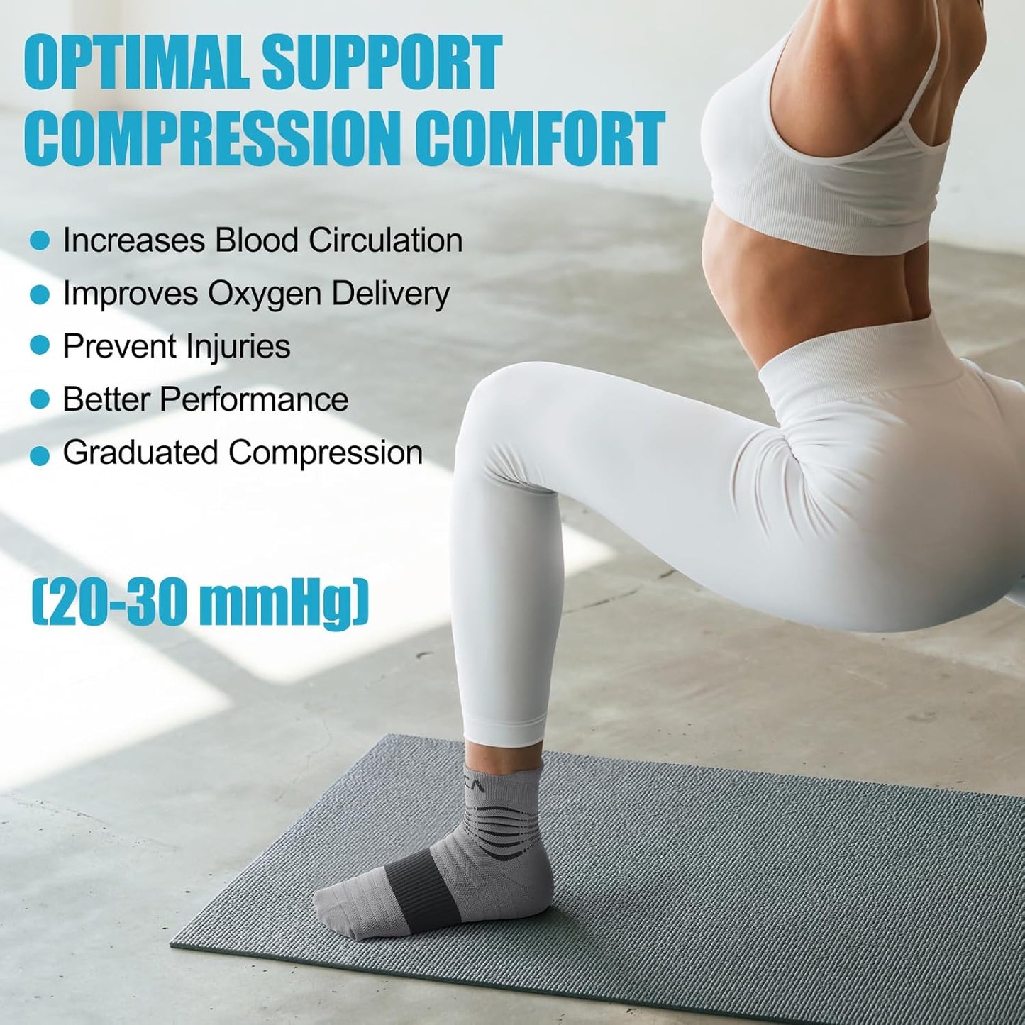 NEENCA Medical Compression Socks for Women & Men Circulation, Ankle Compression Stockings for Pain Relief, Plantar Fasciitis, Swelling, Neuropathy, Runner, Nurses, Travel, Pregnancy, Flying,20-30 mmHg
