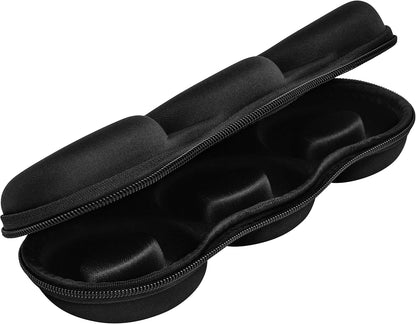 Triple Watch Travel Case Storage Organizer For 3 Watches | Tough Portable Protection w/Zipper Fits All Wristwatches & Smart Watches Up To 50mm (Black)