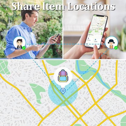 Geevon Smart Tag-2 Pack Bluetooth Tracker Work with Apple Find My (iOS Only).Item Finder for Keys, Wallet,Backpack, Luggage (2P Black)