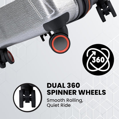 Spyder Traverse 3 Piece Luggage Set, 360° Spinner Wheels, TSA Approved Lock, (20 Inch Carry On, 25 Inch Medium, 29 Inch Large), Silver
