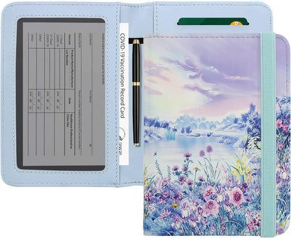 ZOPPEN Passport Holder Wallet, Passport Cover Travel Wallet Women Travel Essentials Accessories Document Organizer Travel Must Haves Rfid Blocking Cover Case for Women and Men, Lavender