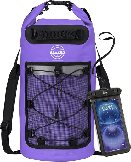STOVER 5/10/25/30/40/55L Waterproof Backpack- Floating Dry Bag for Kayaking, Travel, Beach, Hiking, & Camping, Men/Women
