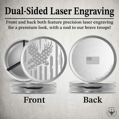 Metal Pouch Can | Metal Container | Slim EDC Pocket Tin | Airtight & Moisture-Resistant | Compact Daily Organizer | Pill Case & Travel Tin | Father’s Day Gift for Dad | (American Flag, Silver, Tall)
