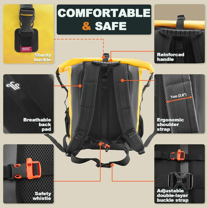 Waterproof Backpack Dry Bag 35L/55L/85L – Heavy Duty Roll-Top Hiking Backpack for Travel, Kayaking, Boating, Camping, Rafting and Fishing