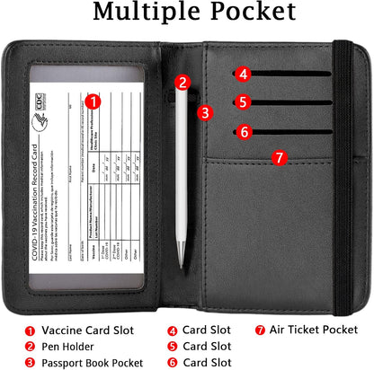 ZOPPEN Passport Holder Wallet, Passport Cover Travel Wallet Women Travel Essentials Accessories Document Organizer Travel Must Haves Rfid Blocking Cover Case for Women and Men, Black
