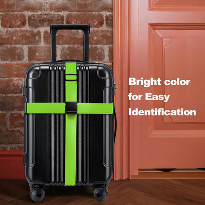 Luggage Straps for Suitcases TSA Approved Travel Belt 8 Pack by Chelmon (Green)