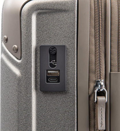 Travelpro Platinum Elite Hardside Expandable Carry on Luggage, 8 Wheel Spinner, TSA Lock, Hard Shell Polycarbonate Suitcase, Metallic Sand, Carry on 21-Inch