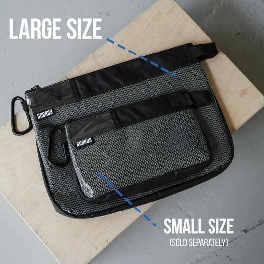 GOBAGS Production Zipper Bags - Electronics & Camera Accessories Bag - Cable organizer, Gear Accessory Pouch, Travel Camera Essentials (Large, Black)