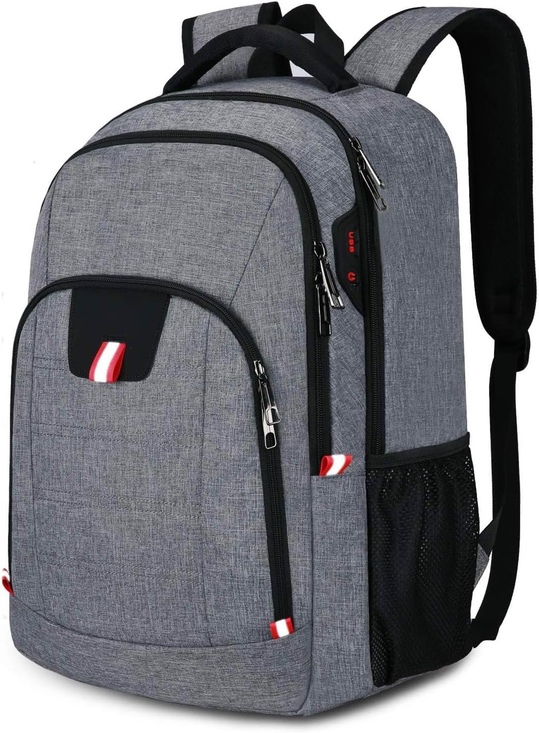 Travel Laptop Backpack, Anti Theft Backpack for Men and Women with USB Slit Business Computer Backpack Bag (Grey, 15.6 Inch)