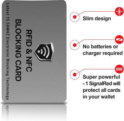 SaiTech IT RFID Blocking Cards - Protects Entire Wallet, NFC & Contactless Card Protector - Grey (10 Pcs)