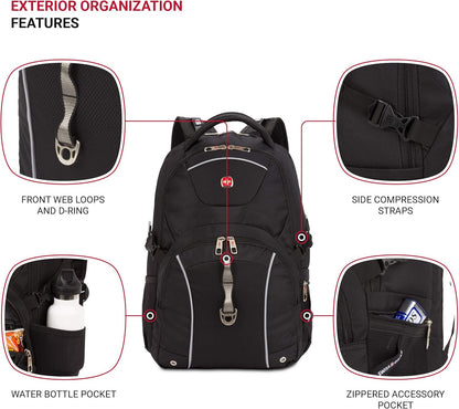 SwissGear 3258 Laptop Backpack, Black, 18.5-Inch