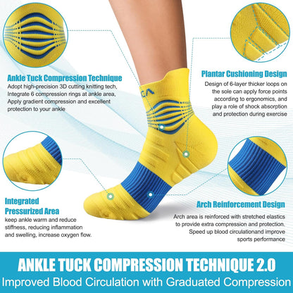 NEENCA Professional Compression Socks, Medical Athletic Ankle Socks for Injury Recovery & Pain Relief, Sports Protection, Circulation —1 Pair, 20-30 mmhg