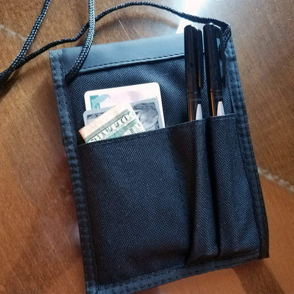 Specialist ID 2 Pack - Travel Passport Wallet - 4 x 3 Display Window - Adjustable Lanyard w/Pen Slots and 3 Pockets for Money, Ticket, Document (Assorted)
