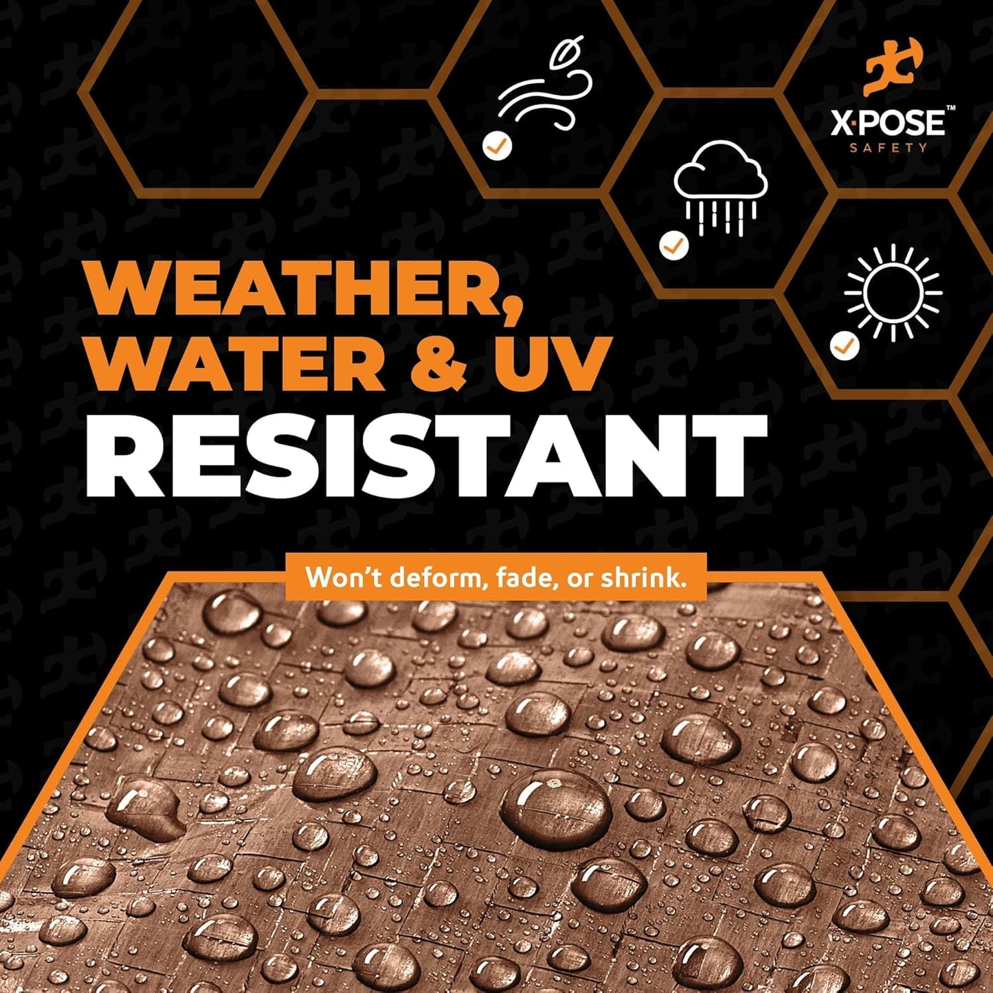 Multipurpose Protective Cover Brown Poly Tarp 10' x 10' (2-Pack) - Durable, Water Resistant, Weather Resistant - 5 Mil Thick Polyethylene - by Xpose Safety