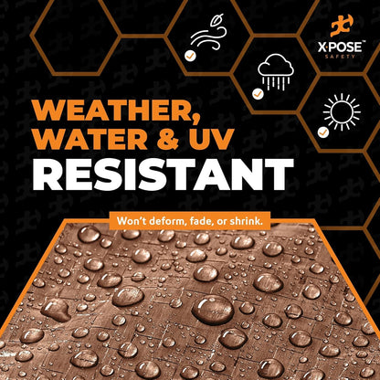 Multipurpose Protective Cover Brown Poly Tarp 6' x 8' (2-Pack) - Durable, Water Resistant, Weather Resistant - 5 Mil Thick Polyethylene - by Xpose Safety