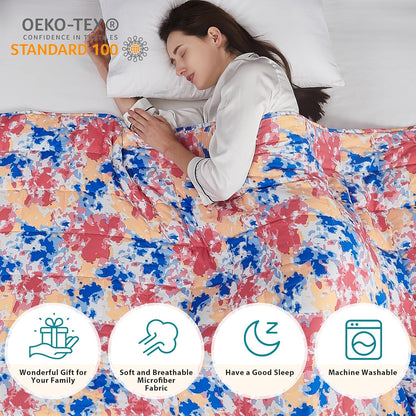 L'AGRATY Weighted Blanket - 48"x72" 20lbs Cooling Breathable Heavy Blanket with Glass Beads for Adult All-Season