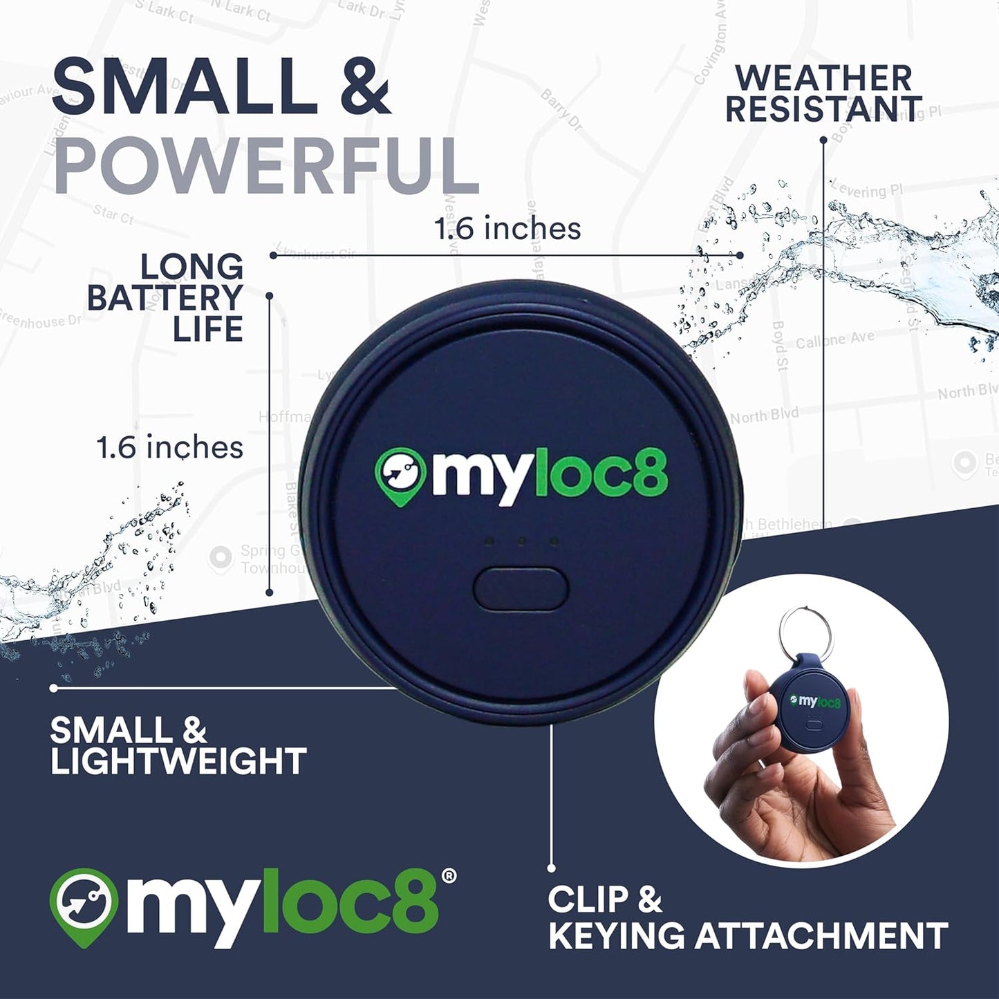 Highly Precise GPS Tracker for Keys, Backpack, Luggage & Kids – Built-in SIM, SOS Button - Smart Tag with Real-Time Tracking, Waterproof, iOS & Android Locator Device (4-Mo Subscription Included)