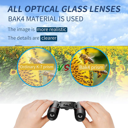 Compact Binoculars for Adults and Kids, HD Mini Portable Outdoor Binoculars Children, Pocket Lightweight Folding for Bird Watching, Hunting, Concert, Theater, Opera, Traveling, Tourism, Shows