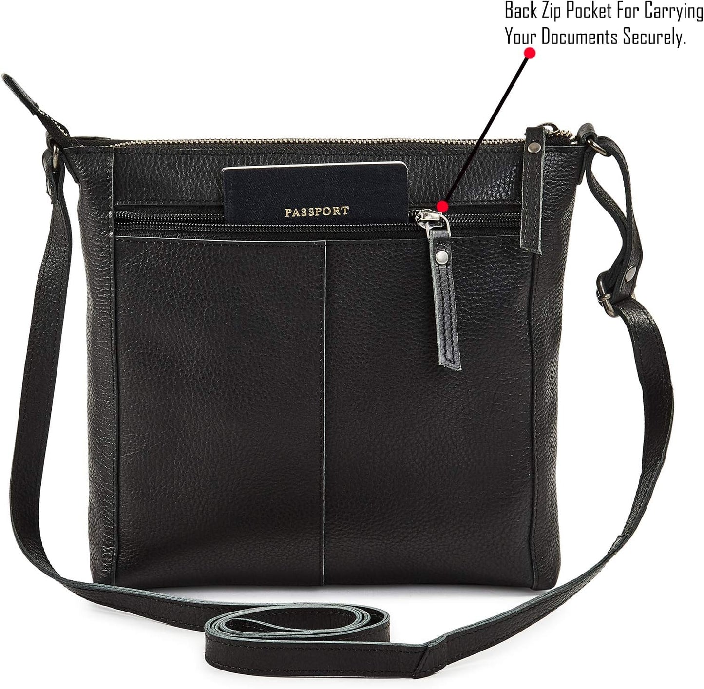 Small Soft Genuine Leather Crossbody Purse Women’s Sling Crossover Shoulder Travel Handbag with Triple Zipper
