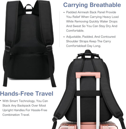 Boavan Laptop Backpack for men, 15.6 inch Laptop Bag with USB Port, Waterproof Travel Work Backpack Purse, Anti-Theft Teacher Nurse Doctor Casual Bookbags Office Business backpack，Orange Black